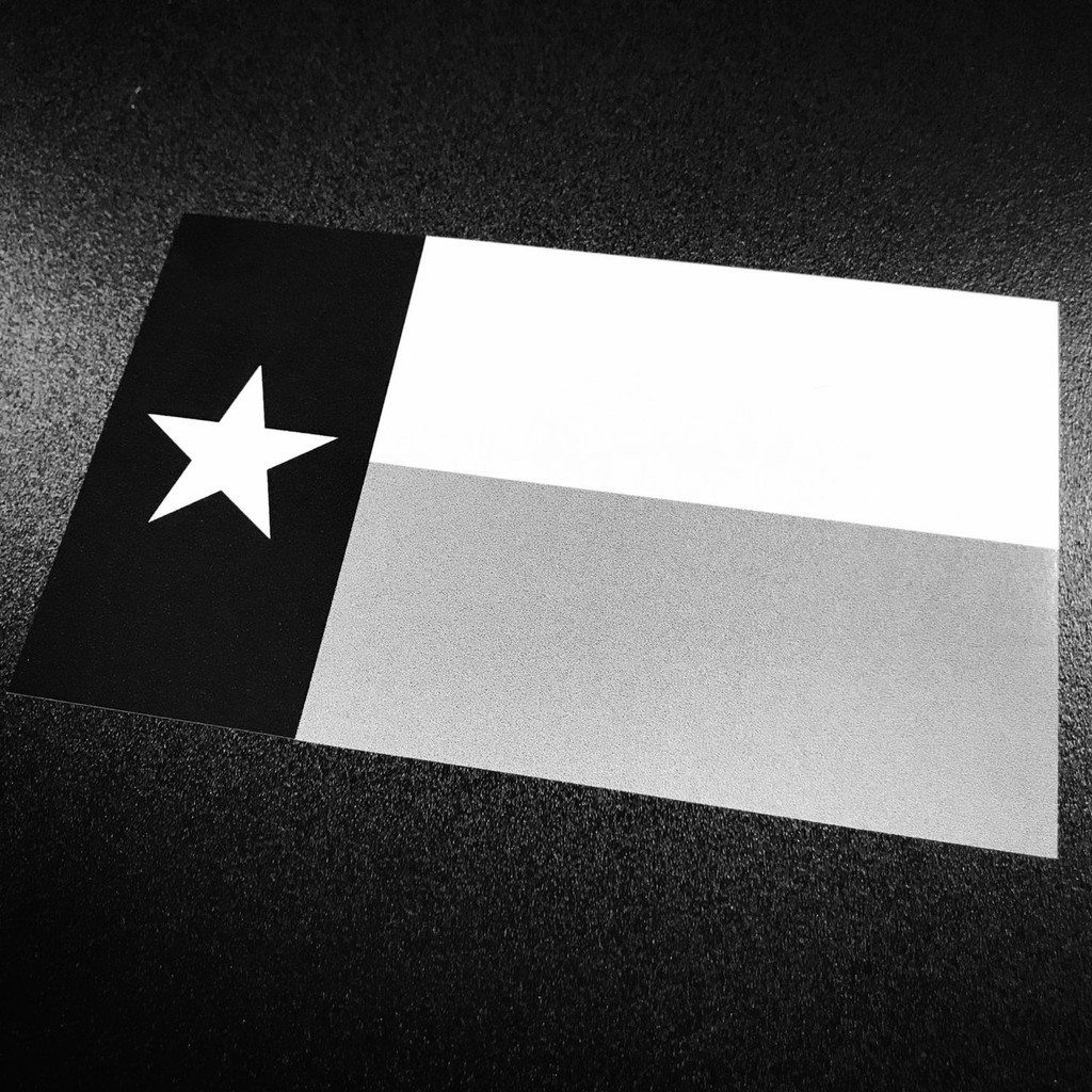 Texas Flag Black & White - Sticker