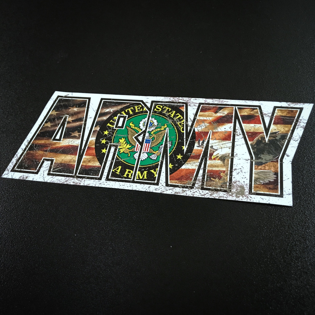 ARMY Flag Lettering Vintage - Sticker
