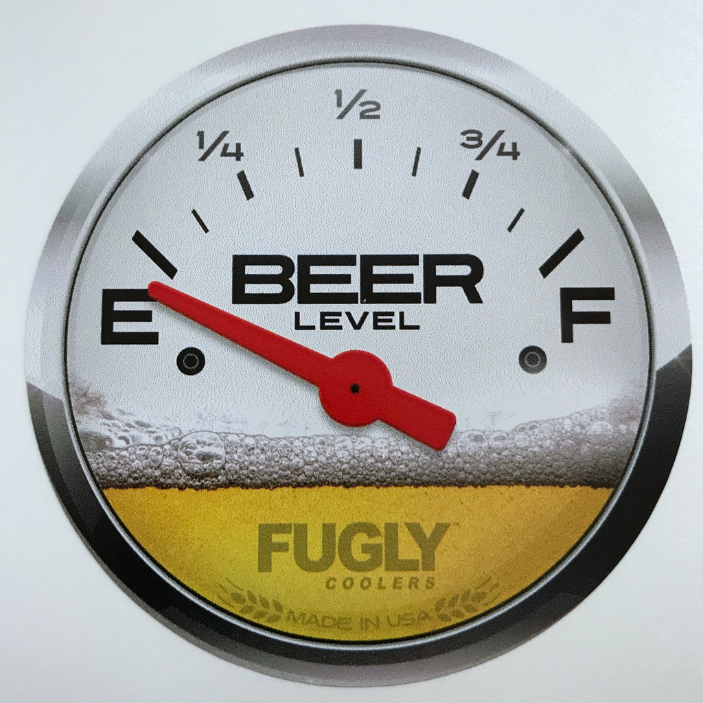 Fugly Coolers Beer Gauge Level - Sticker
