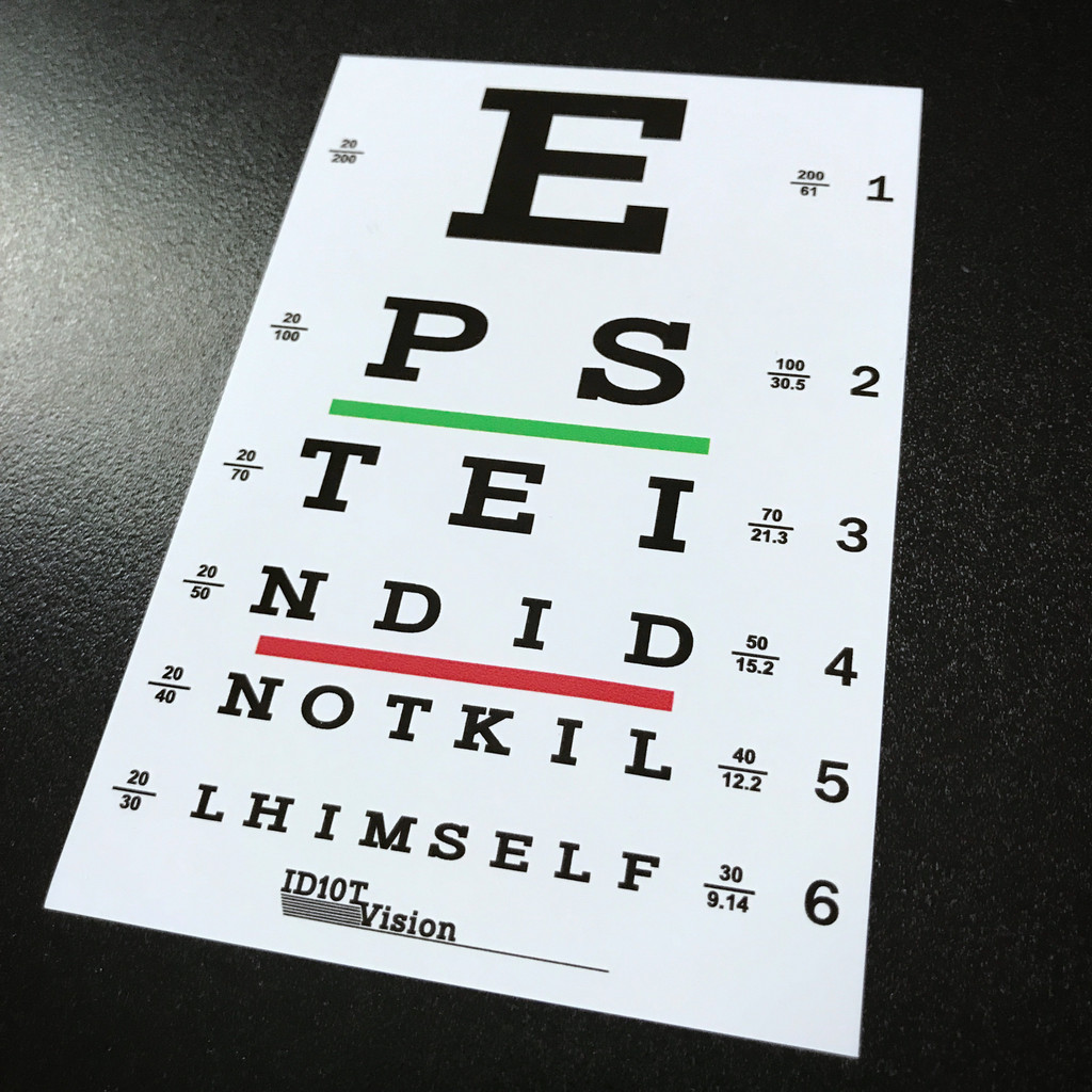 Epstein Did Not Kill Himself Eye Chart - Sticker
