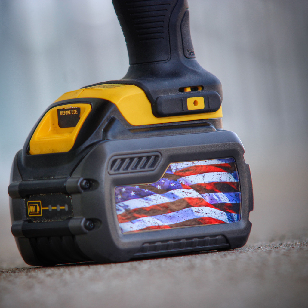 American Flag Stickers for Dewalt Flexvolt 60v 6 amp battery pack