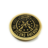 Molon Labe I Support The Second Amendment Brass Coin - Laser Engraved
