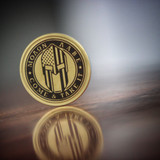 Molon Labe I Support The Second Amendment Brass Coin - Laser Engraved