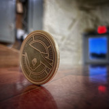 Gotcha You Looked Circle Punch Game Brass Coin - Laser Engraved
