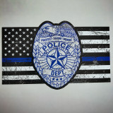 Thin Blue Line Police Badge Flag - Sticker
