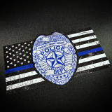 Thin Blue Line Police Badge Flag - Sticker
