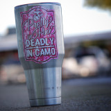 USMC Pretty In Pink Deadly In Camo - Sticker
