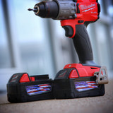American Flag Stickers for Milwaukee M18 Battery (2 pack) 

