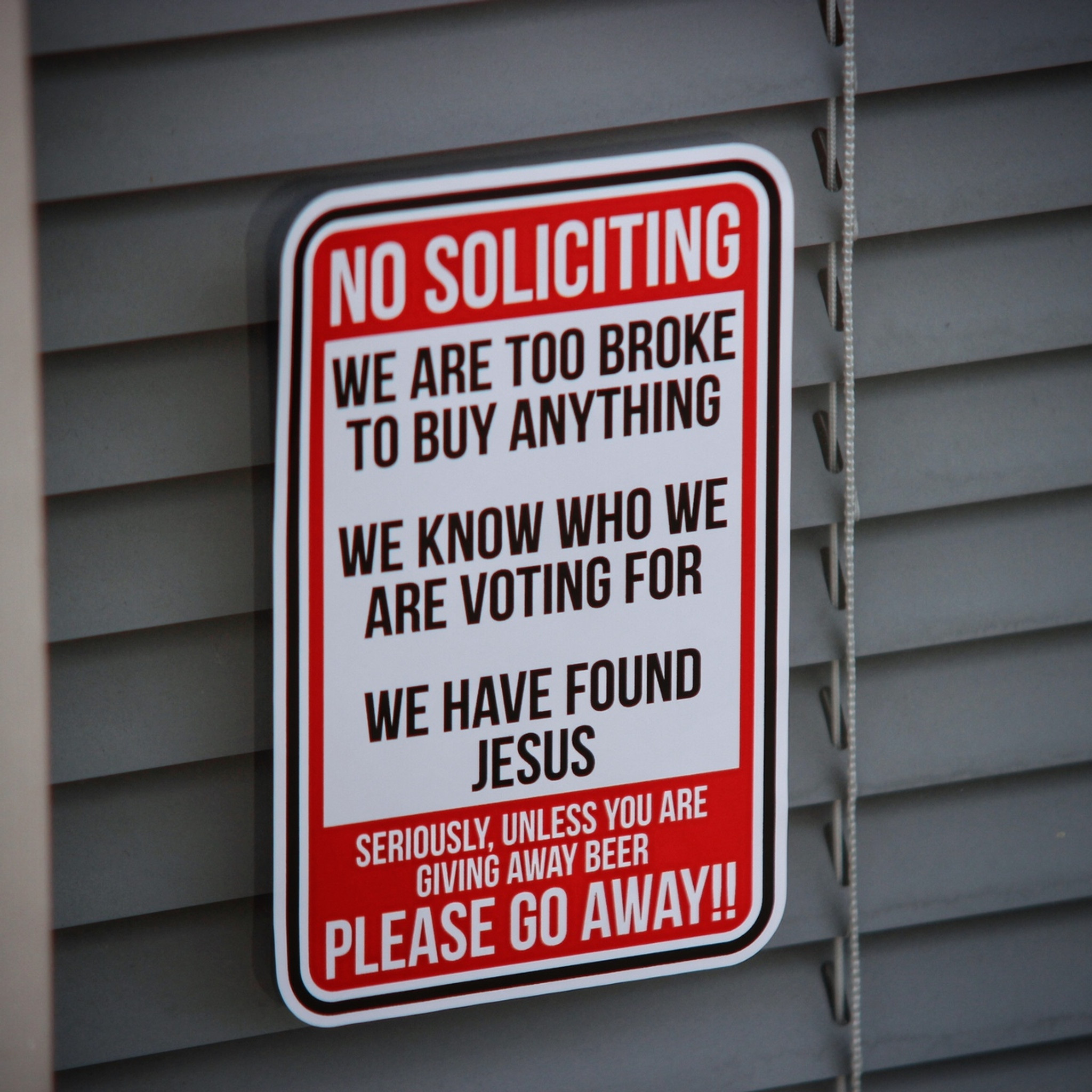 no soliciting funny sticker