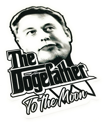 The Dogefather To The Moon Dogecoin - Sticker
