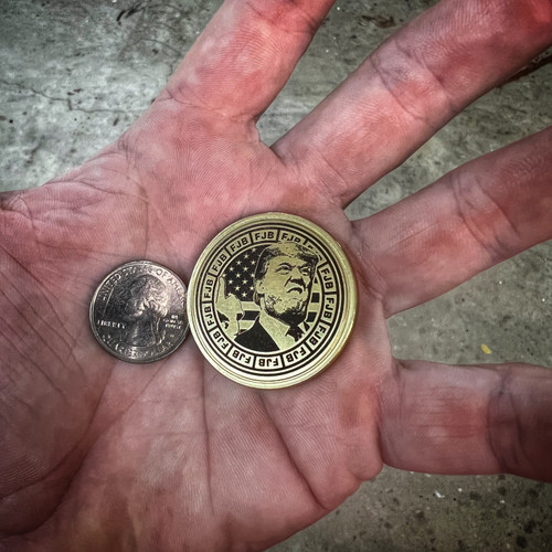 Lets Go Brandon Trump FJB 40mm Brass Coin - Laser Engraved

