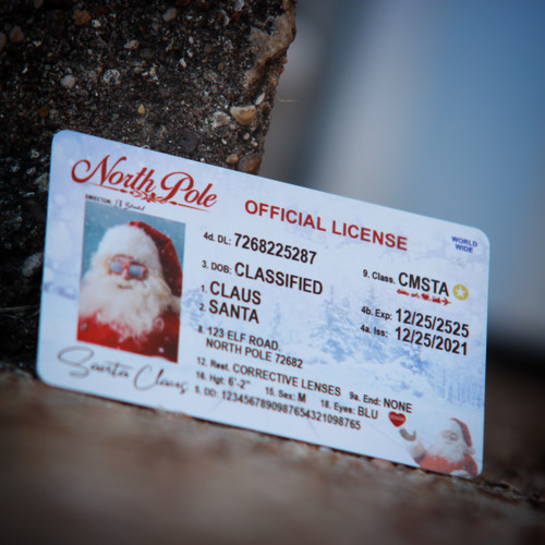 Santa Claus Driver License- Plastic Cards (5 pack)
