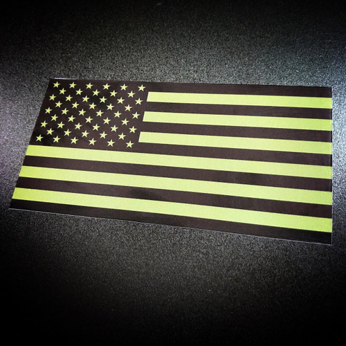 American Flag green sticker