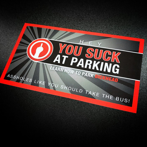 You Suck at Parking Red - Sticker