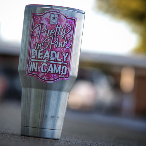 US ARMY Pretty In Pink Deadly In Camo - Sticker
