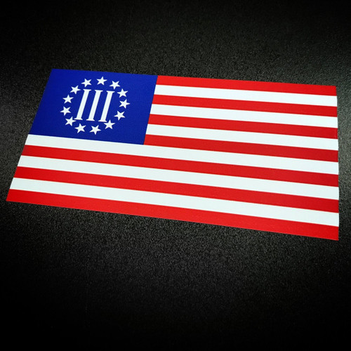 American Flag Three Percenters - Sticker