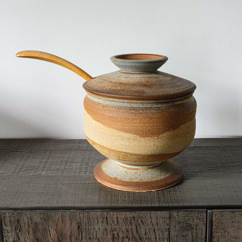 Karen Karnes - Soup Tureen with wood spoon