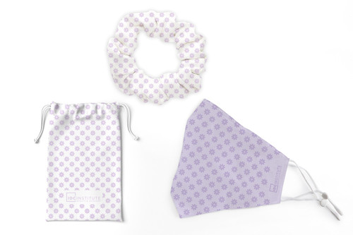 ADULT FACE COVERING PACK CONTAINS BAG MASK AND HAIR TIE 