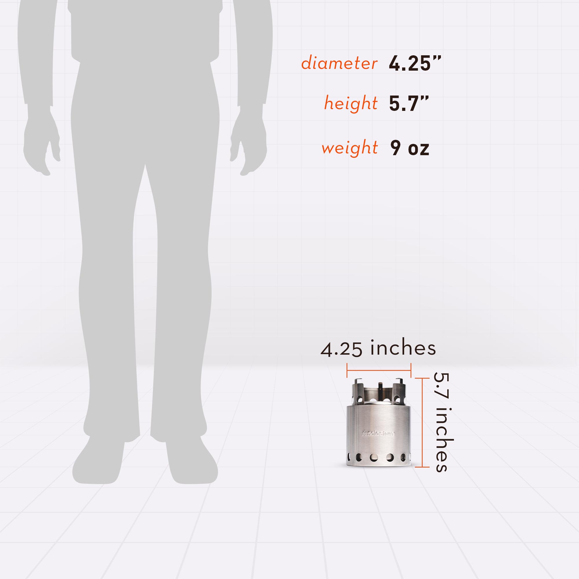 5.7 Inches Tall, 4.25 Inches Wide