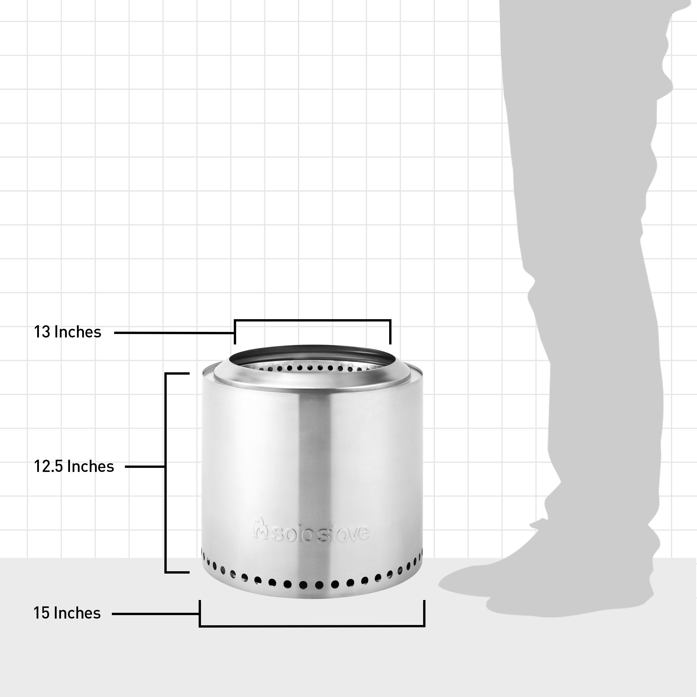 12.5 Inches Tall, 15 Inches Wide