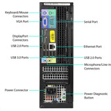 Dell OptiPlex 9010 SFF i5 Computer Windows 7 Pro Back