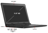 Dell Chromebook 11-3120 Celeron 16GB eMMC Laptop Ports