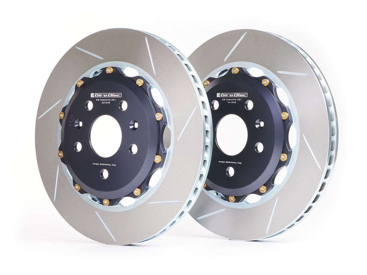 GiroDisc Chevrolet Corvette Z06 (C8 w/Factory Iron Rotors) Slotted Rear Rotors - A2-319