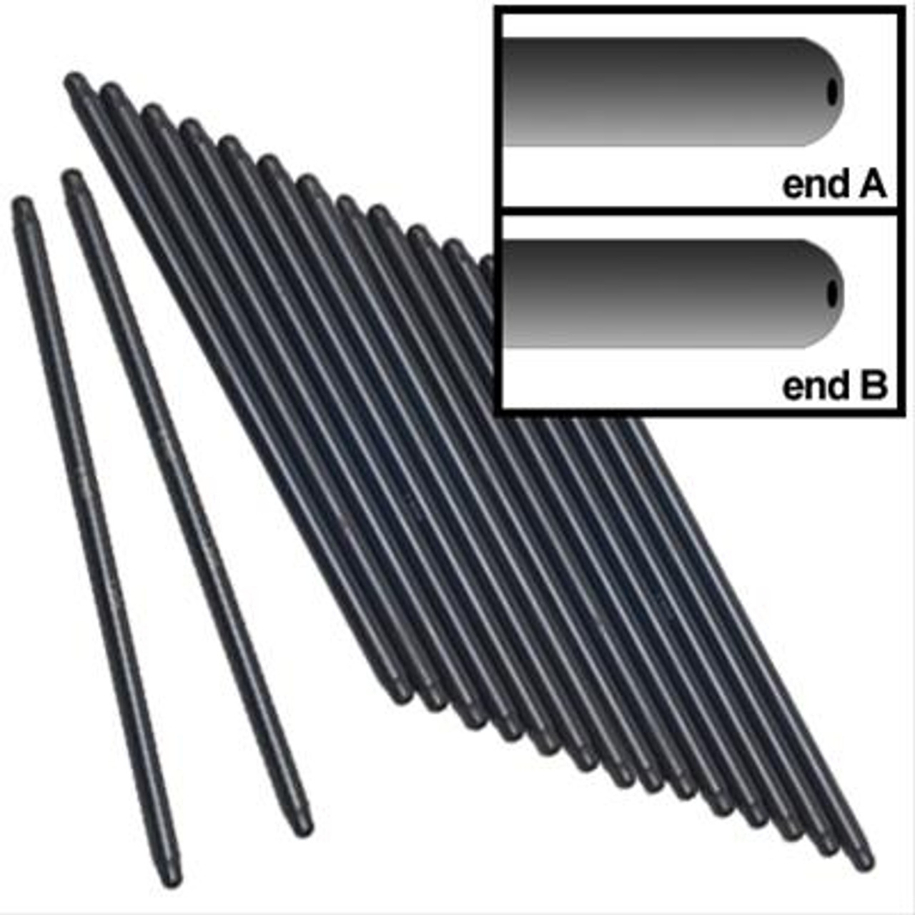 Manley Swedged End Chrome Pushrods 7.400in Lenth .080in Thickness 5/16in Diameter (Set of 16) - 25735-16