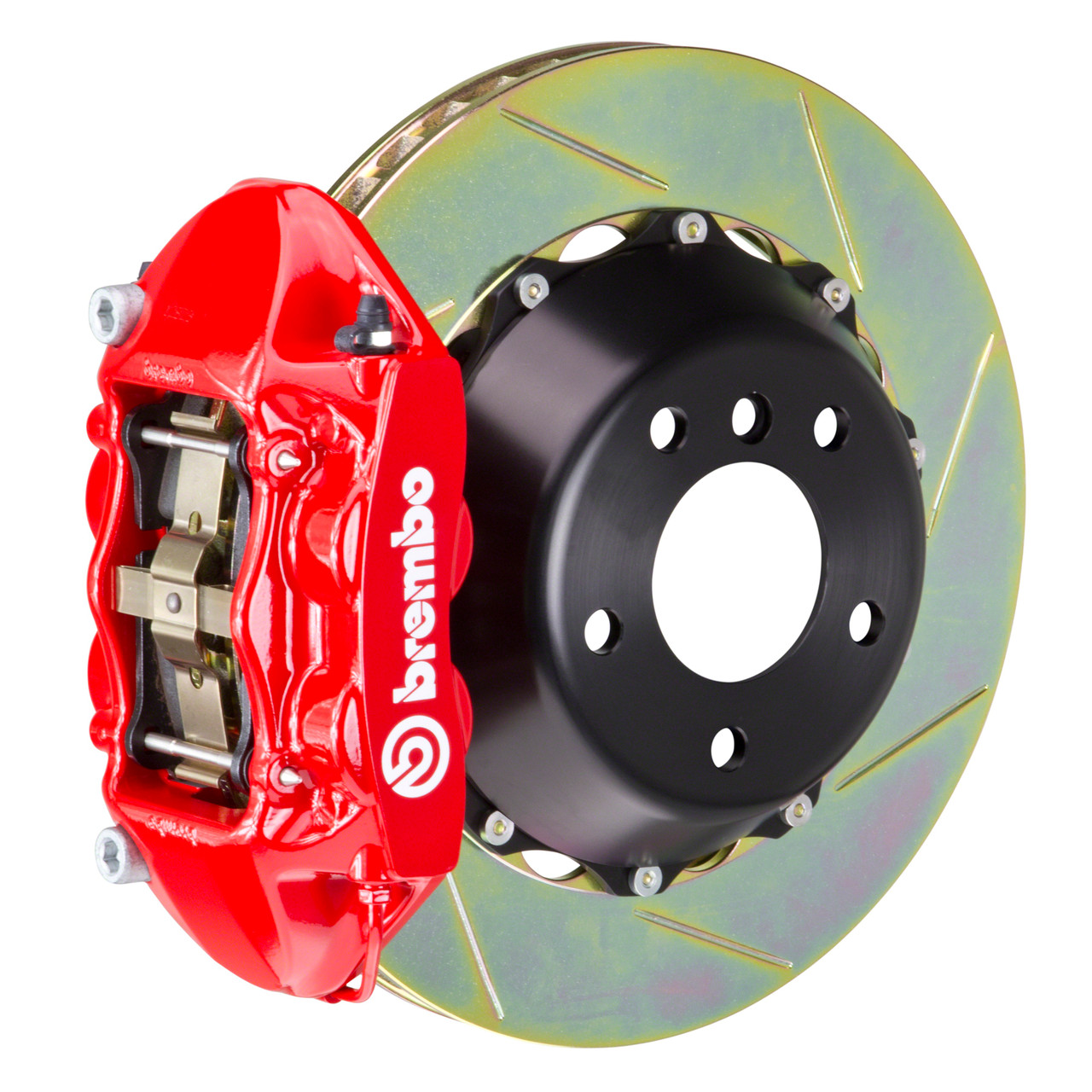 Brembo 97-04 Corvette C5 Rear GT BBK 4 Piston Cast 2pc 345x28 2pc Rotor Slotted Type-3-Red - 2C3.8003A2