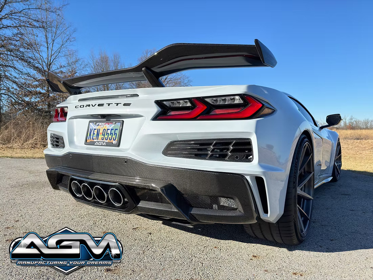AGM C8 Corvette Z06/ERay Z07 High Wing Spoiler (Visible Carbon/CFM)-AGMC8ZO6