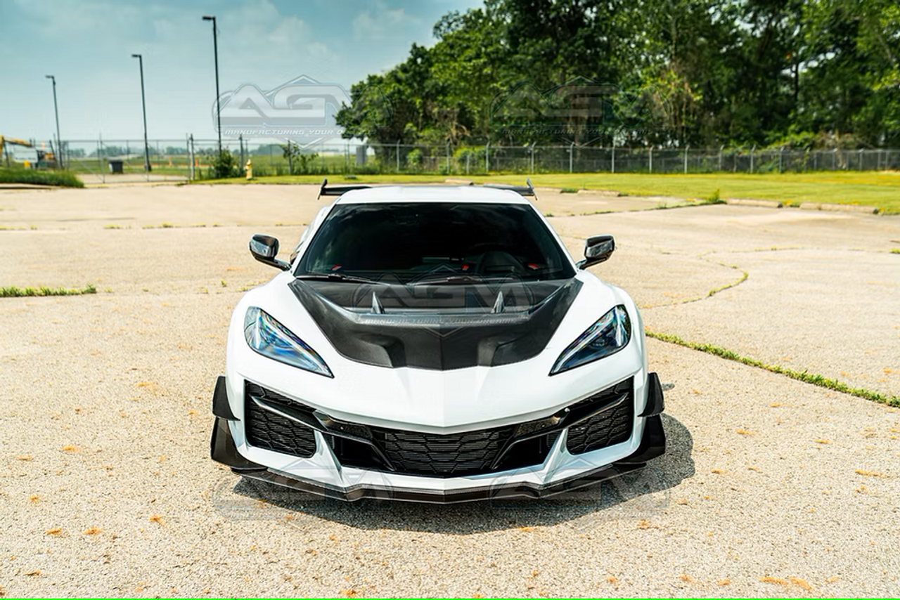 AGM C8 Corvette Carbon Fiber Functional Race Spec Hood w/Air Duct AGMC8ZR!
