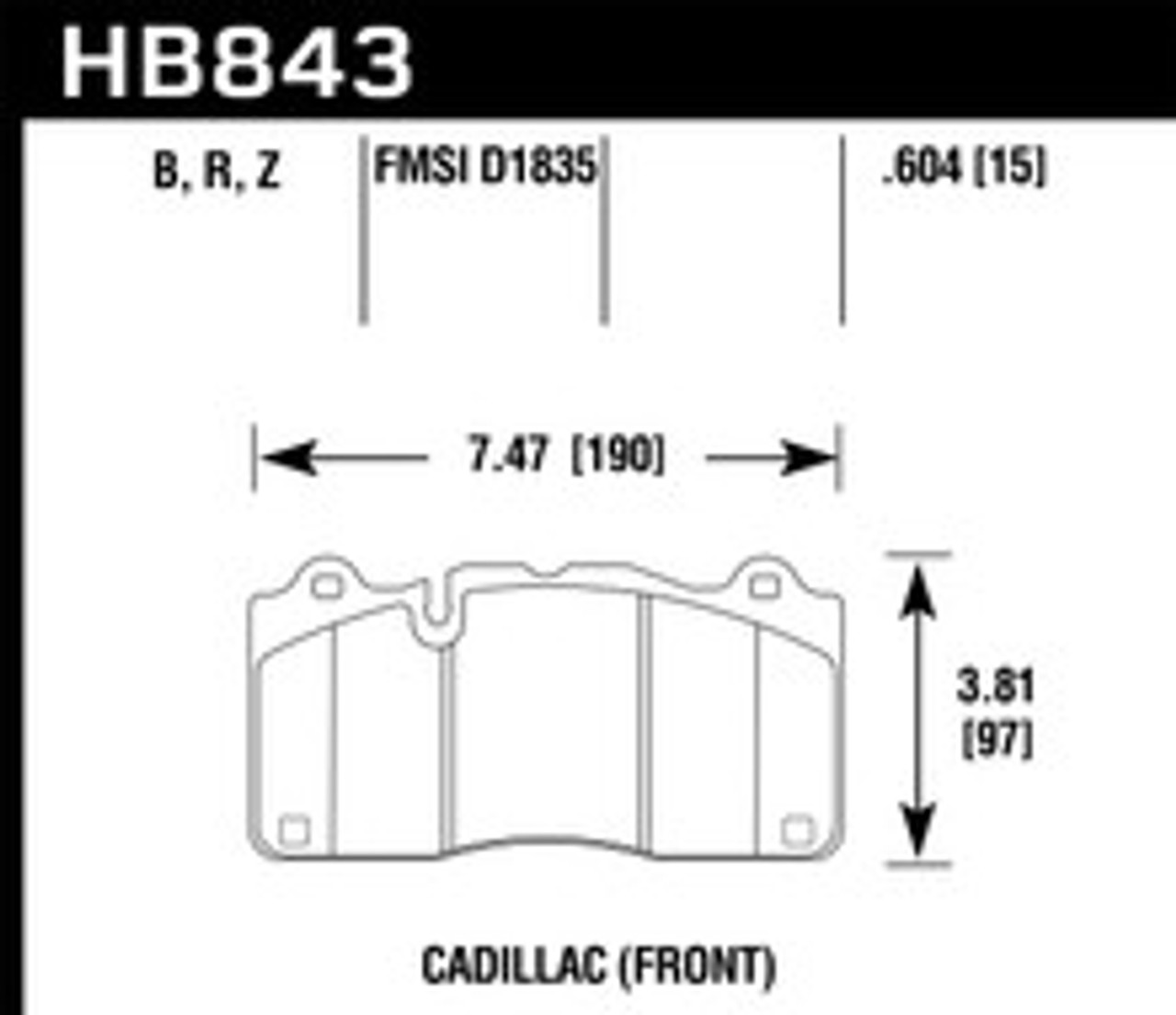 Hawk 2016 Cadillac CTS DTC-60 Race Front Brake Pads - HB843G.604