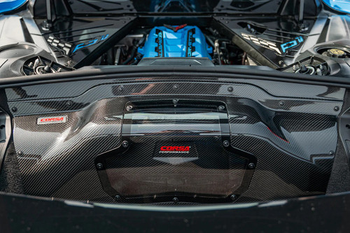 Corsa 2020+ Chevrolet Corvette C8/Z06 Carbon Fiber Air Intake Trunk Panel with Polycarbonate Window - 44009