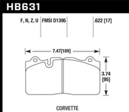 Hawk 09-11 Corvette Z06/ZR-1 (w/Carbon Ceramic Brake Package and Iron rotors) Performance Ceramic St - HB631Z.622