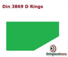 Metric FKM Din3869 D Rings 13.8 x 18.9 x 1.5mm Minimum 4 pcs