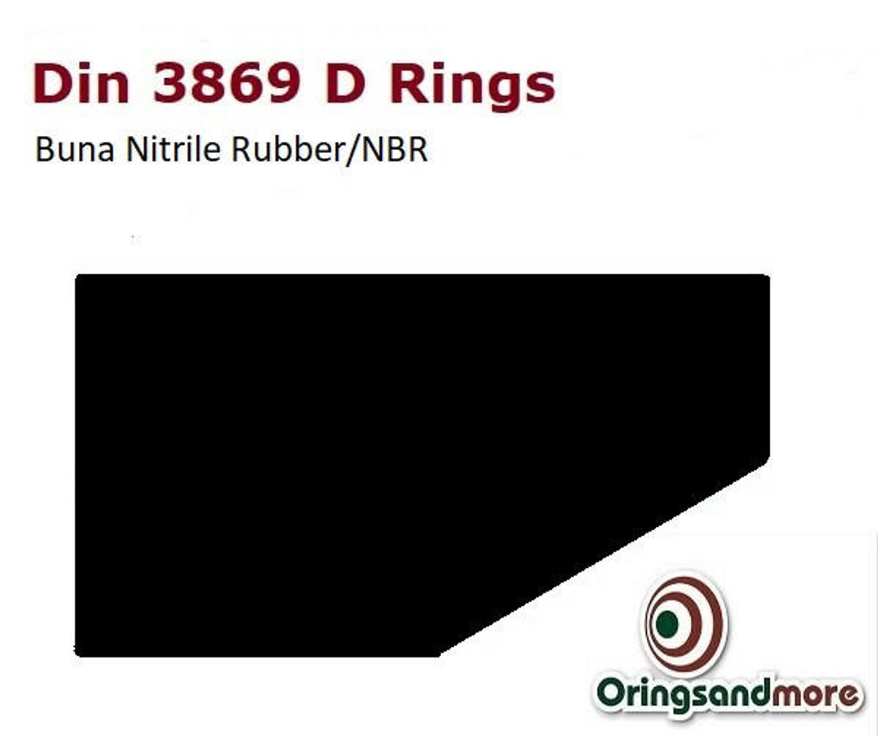 Metric NBR Din3869 D Rings 13.8 x 18.9 x 1.5mm Minimum 10 pcs