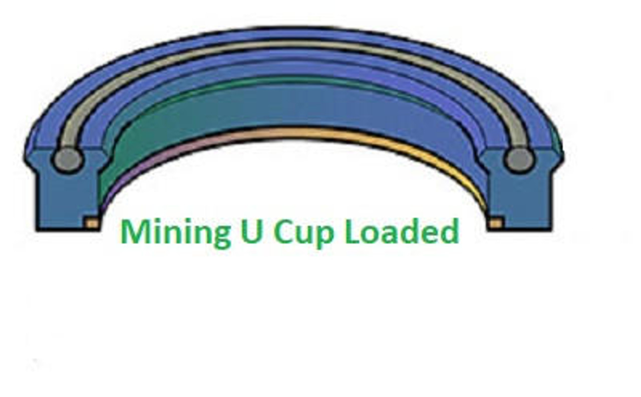 Mining U Cup Loaded Seal 180mm ID x 195mm OD x 14.5mm  10,000 PSI