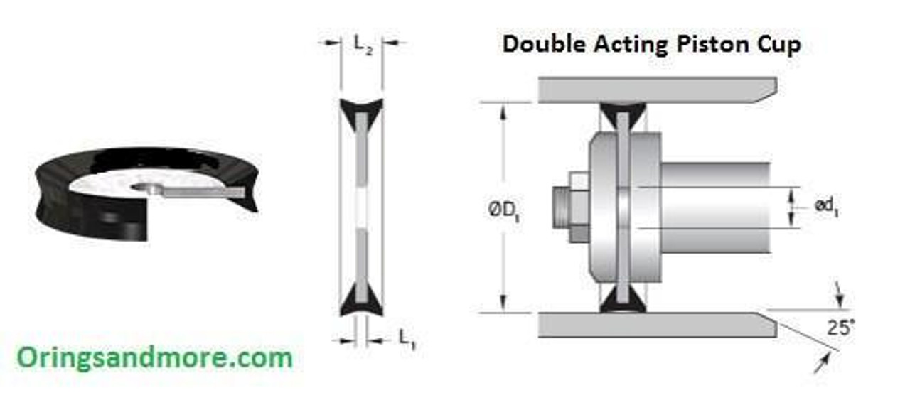 Double Acting Piston Seal  20 x 5.2 x 8 Price for 1 pc