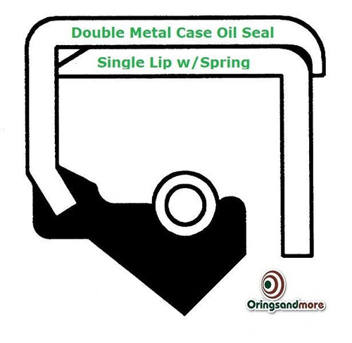 Metric Oil Shaft Seal 25 x 52 x 9mm Single Lip Double Case