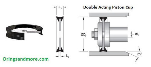 Double Acting Piston Seal  50 x 10 x 18 Price for 1 pc