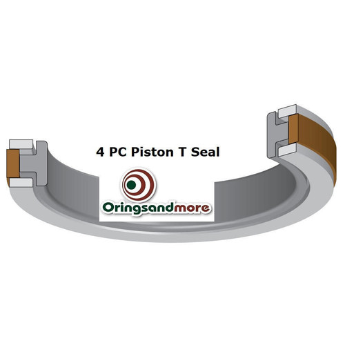 Metric Piston 4pc T-Seal Assembly 125x105x15.5mm