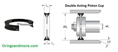 Piston Cup Double Acting 2" Price for 1 pc