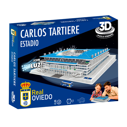 Puzzle 3D con Luz Estadio Carlos Tartiere Real Oviedo, caja