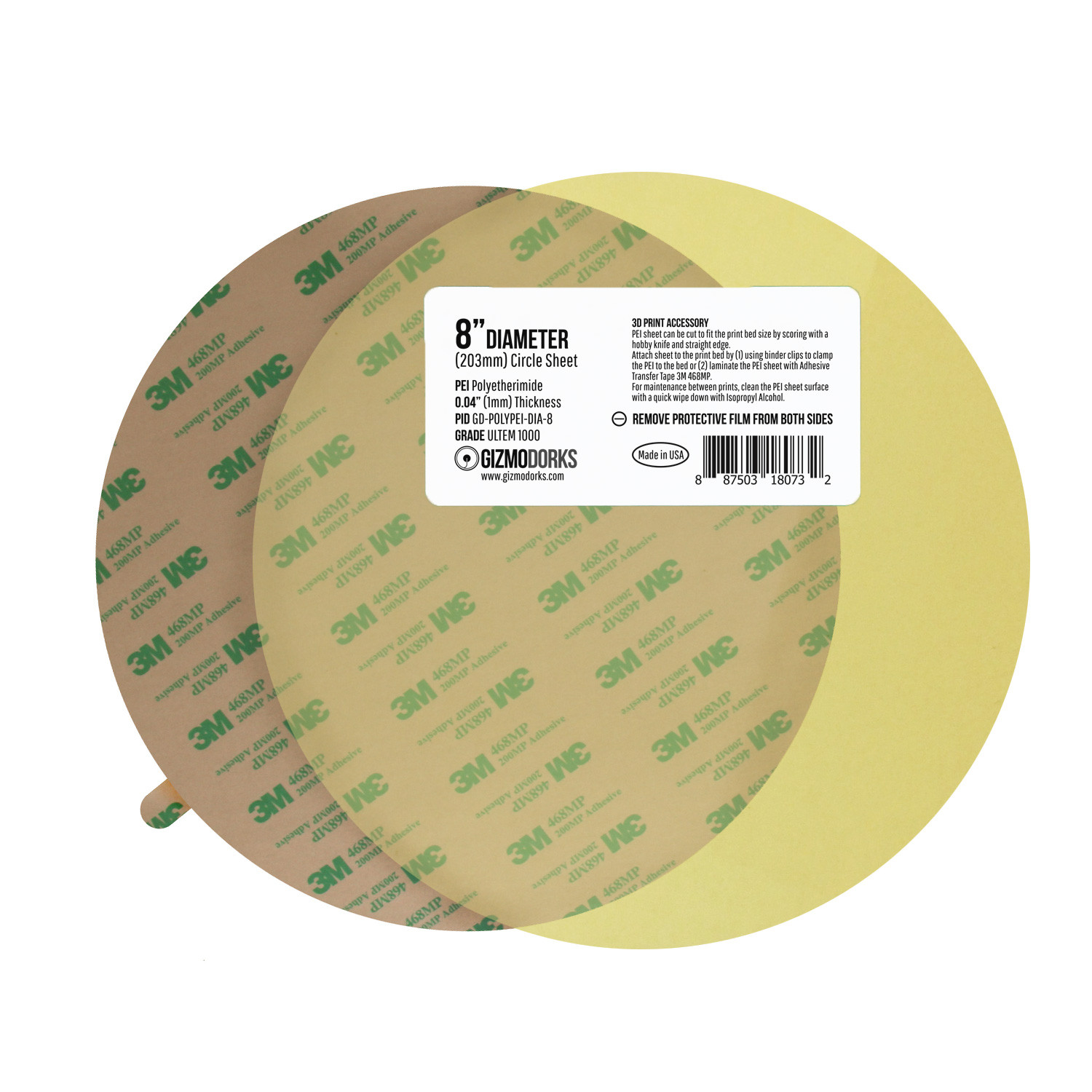 PEI Sheet (1mm) 3D Printing Build Surface - Gizmo Dorks