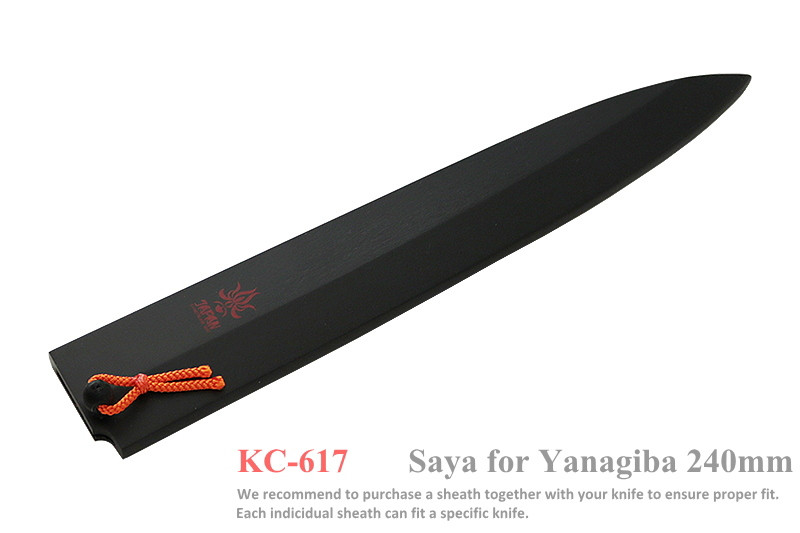 Kanetsune KC-617 240mm Wood Fixed Blade Yanagiba Kitchen Knife Sheath