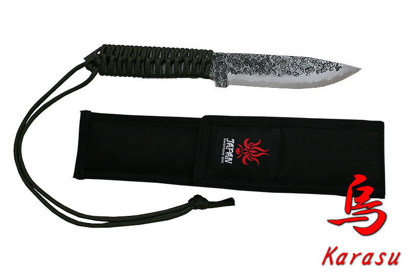 Kanetsune KB-254 Karasu Blue Steel 125mm Paracord Field Knife