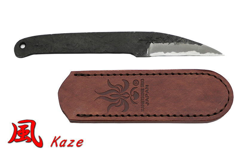 Kanetsune KB-420 Kaze White Steel 65mm One-Piece Field Knife Rough Hammered Finish