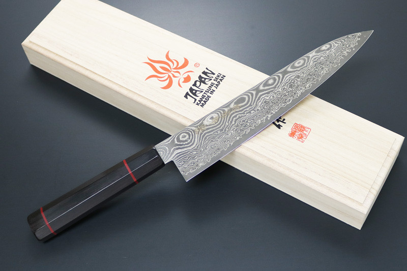 Kanetsune KC-842 Namishibuki Gyutou 210mm Damascus Kitchen Knife