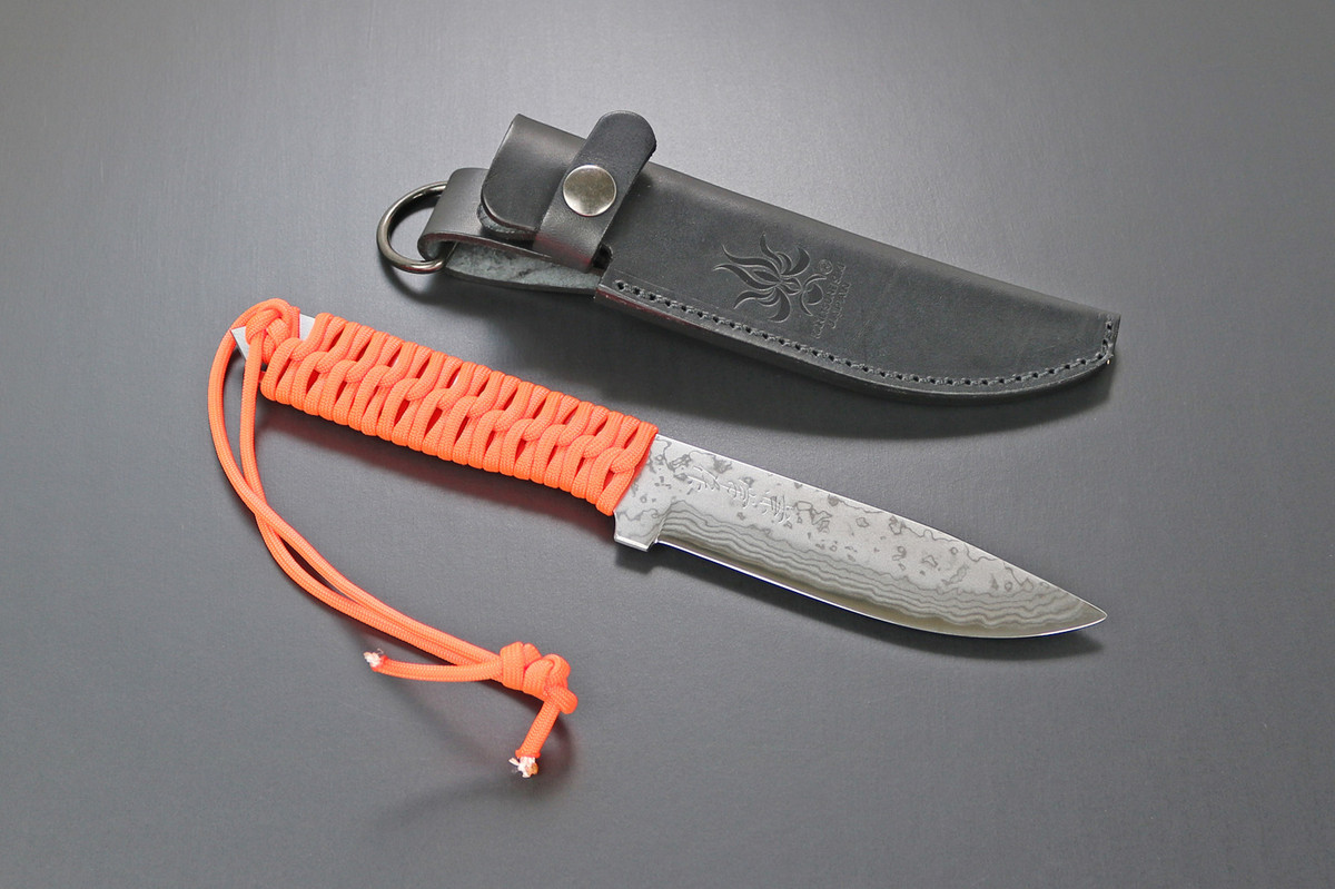 Kanetsune Seki Japan KB-291 Karasu Blue Steel 125mm Paracord Hunting Field Knife