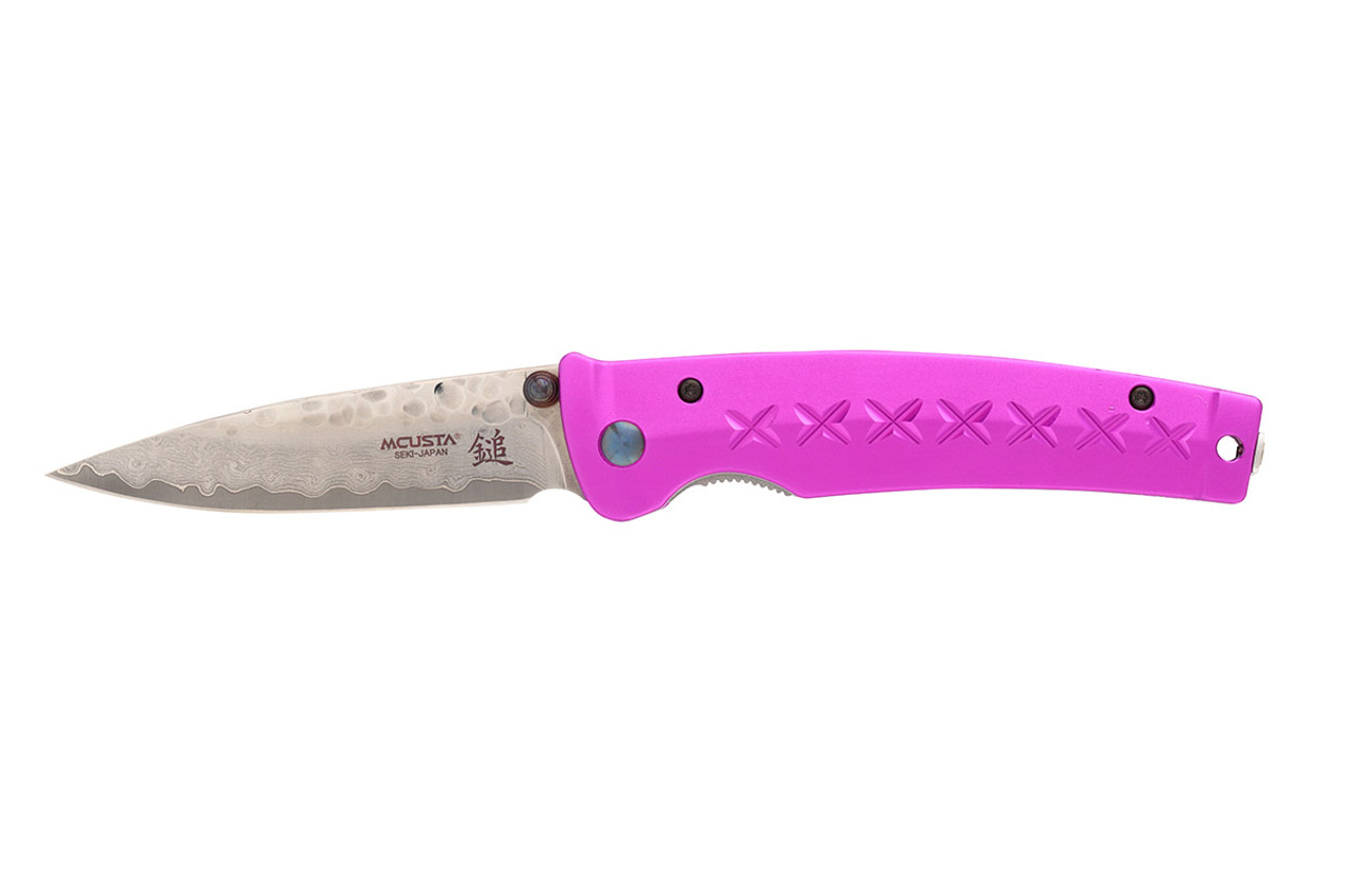 Mcusta MC-162D Fusion VG-10 Core Damascus Purple Anodized Aluminum 4.25" Folding knife